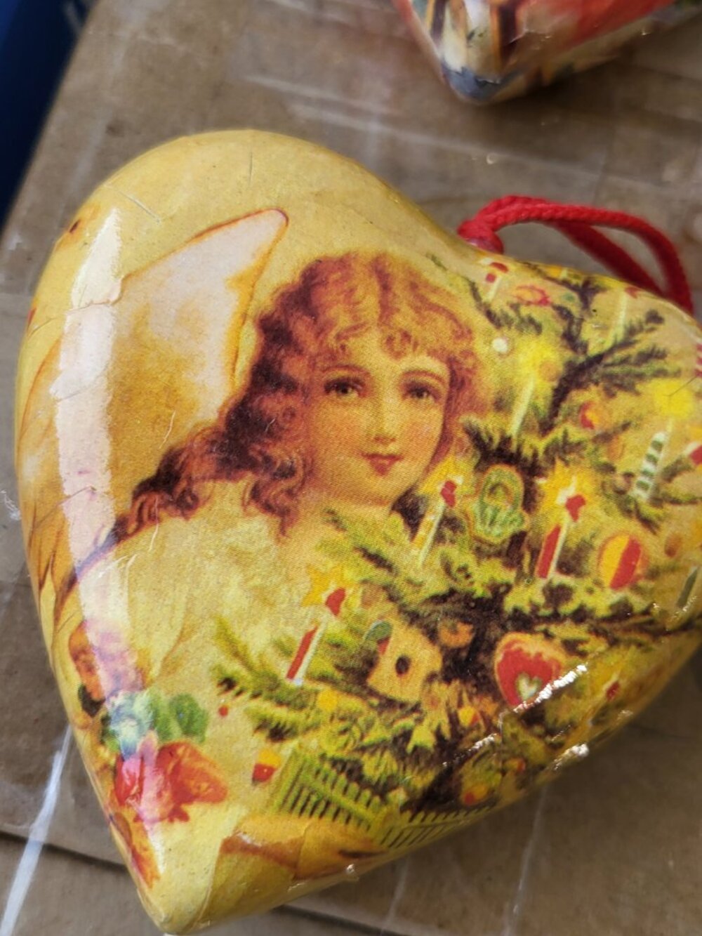 Old Fashioned Decoupage Paper Mache Xmas Ornaments Old World Santa (6) in box - Picture 6 of 13